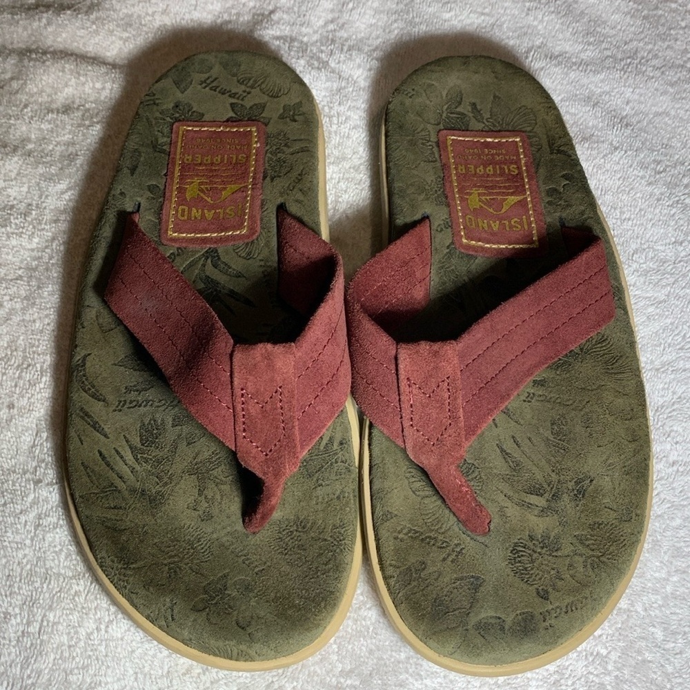 Suede Thong sandals Island Slipper size 7